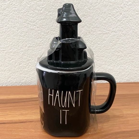 RAE DUNN If You Got It, Haunt It Double Sided Black Ceramic Halloween Mug - Picture 8 of 12